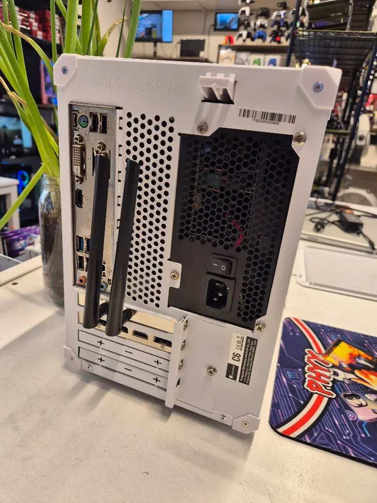 Jonsbo C6 white gaming PC with Intel Arc A380, view 1 of 8