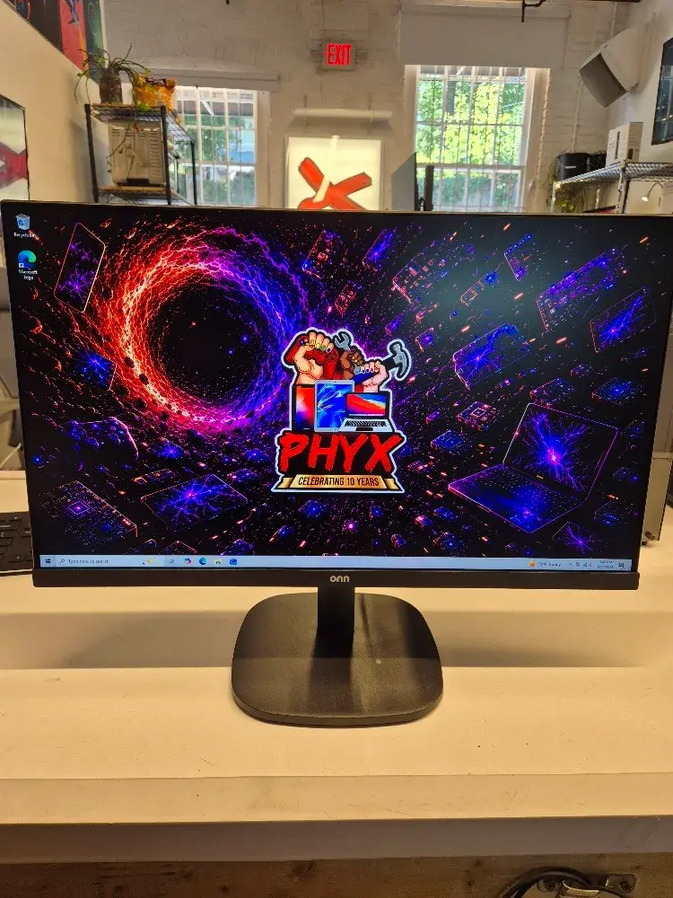 onn 24 inch FHD office monitor, main product photo showing the display on its stand.