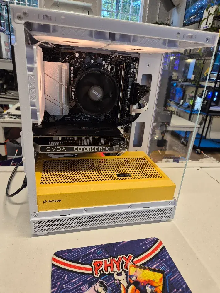 Okinos Aqua Uno gaming PC with Ryzen 7 3700X and RTX 2060, view 1 of 9