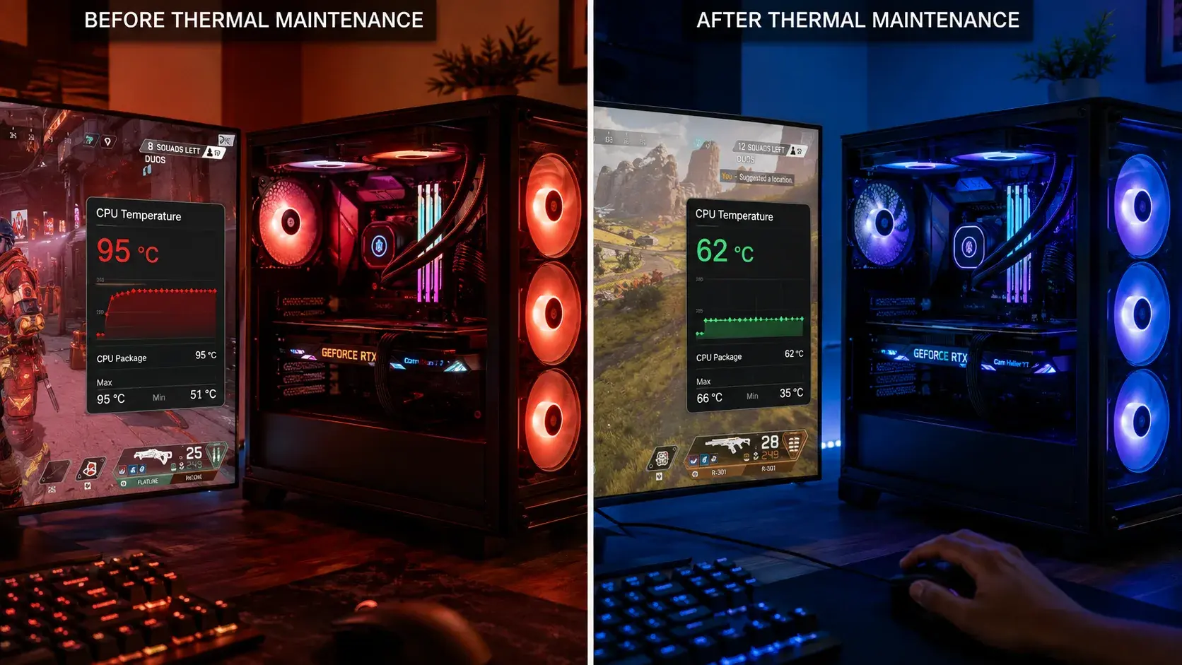 Thermal maintenance before and after