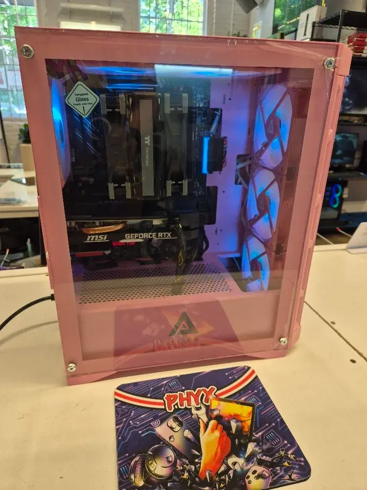 Hydra Pink Gaming PC: 3.6 Ryzen 5 3500X, MSI B450 Gaming Plus WiFi Motherboard,16GB RAM, RTX 2060 6GB, 1TB SSD + 2TB HDD 107 FPS FURMARK