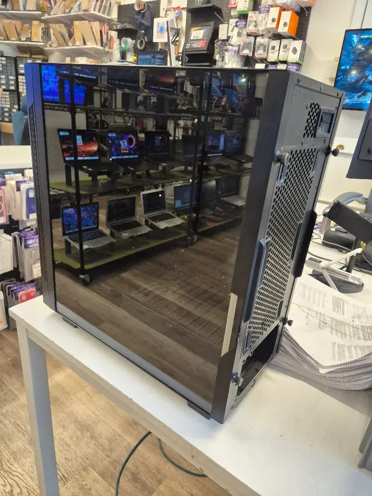 Segotep Phoenix ATX Black Mid Tower PC Gaming Computer Case USB 3.0 Type-C Ports/Graphics Card Vertical Mounting with Tempered Glass & RGB Front Panel (PC Case ONLY) - Cracked