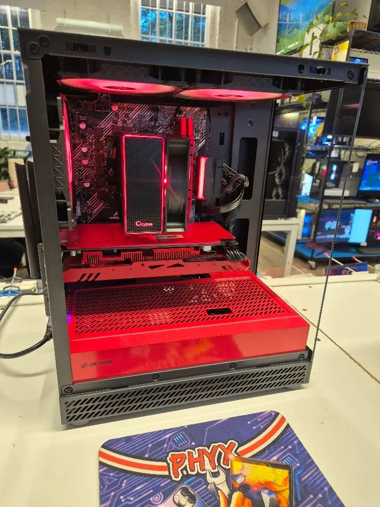 Okinos Aqua Uno Ketchup gaming PC, view 1 of 7
