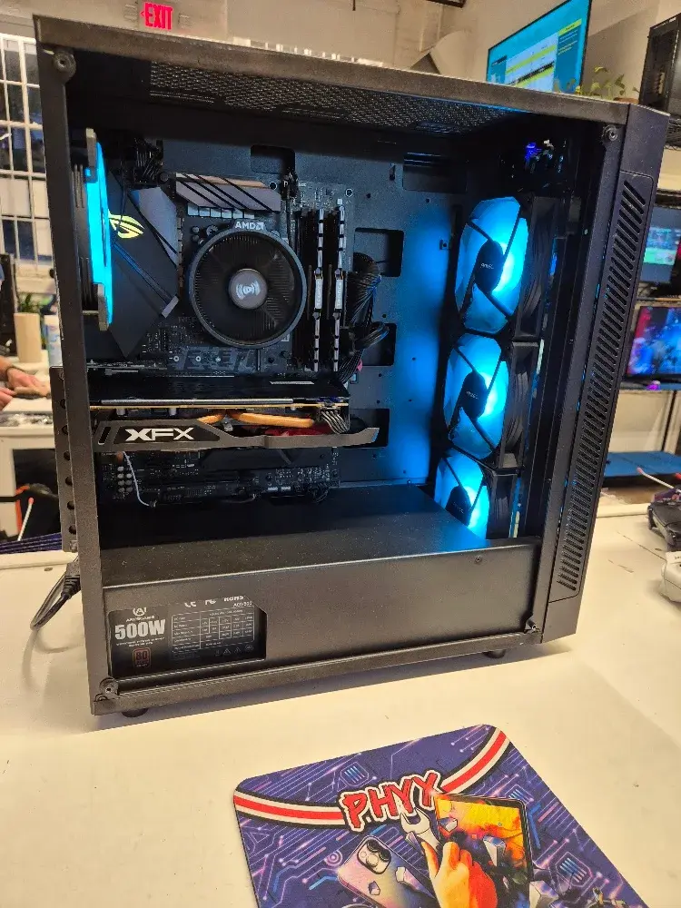 CyberPower case gaming PC with Ryzen 5 1600 and RX 570, view 1 of 10