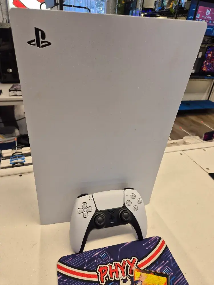 PlayStation 5 PS5 Console Disc Edition with controller, view 1 of 5