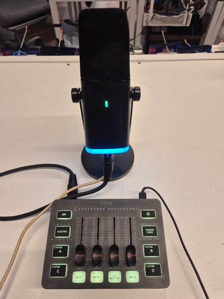 FIFINE SC3 Gaming Audio Mixer with FIFINE AmpliGame AM8 Microphone, view 1 of 8