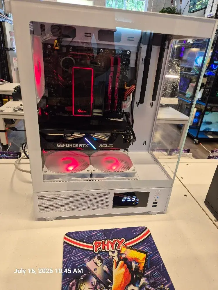 GAMIDAS White Gaming PC - 3.6 i9-9900k, MSI B360 Gaming Plus Motherboard, 16GB RAM, ASUS GeForce RTX 2060 6GB GDDR6, 512GB SSD + 2TB HDD, WIFI 6 + BT 5