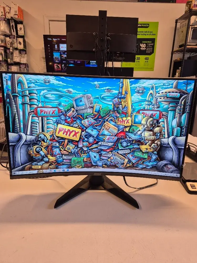 MSI MAG32CQ6F 32" WQHD Curved Gaming Monitor 180Hz, Adaptive-Sync, HDMI, Display Port, VGA Port, VESA Mountable, Tilt, Height Adjustable, Speaker, 0.5ms, Black