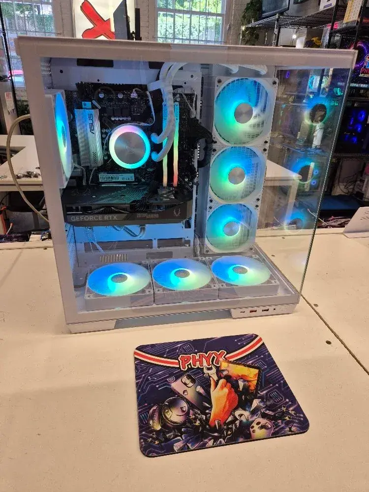 HYXN H1 Gaming PC: ASUSTek B760M MAX Gaming Wi-Fi, 2.1 i7-14700F, 2TB M.2 SSD, ZOTAC Gaming Twin Edge OC GeForce RTX 5060 Ti 8GB GDDR7 PCie 5.0, 32GB DDR5 RAM, Skytech 360mm AIO Cooler, Wi-Fi + BT - 1