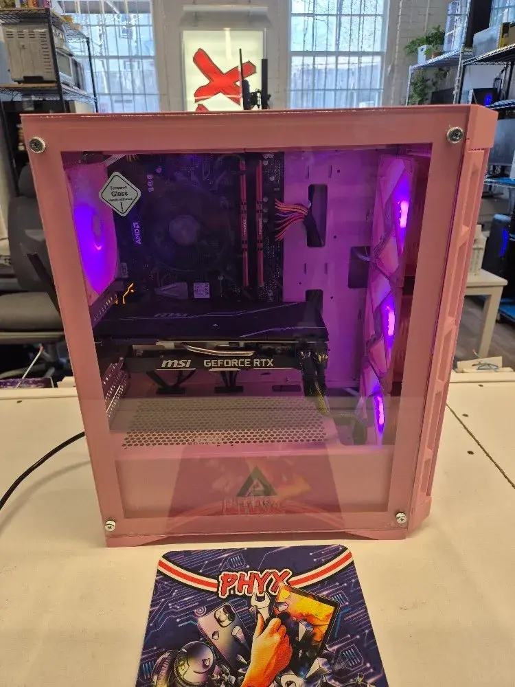 Apevia Hydra-PK Pink Gaming PC: 3.59 Ryzen 7 3700X, Gigabyte B450M DS3H, 16GB RAM, 512GB SSD + 1TB HDD, RTX 2070 Super, Wi-Fi + BT
