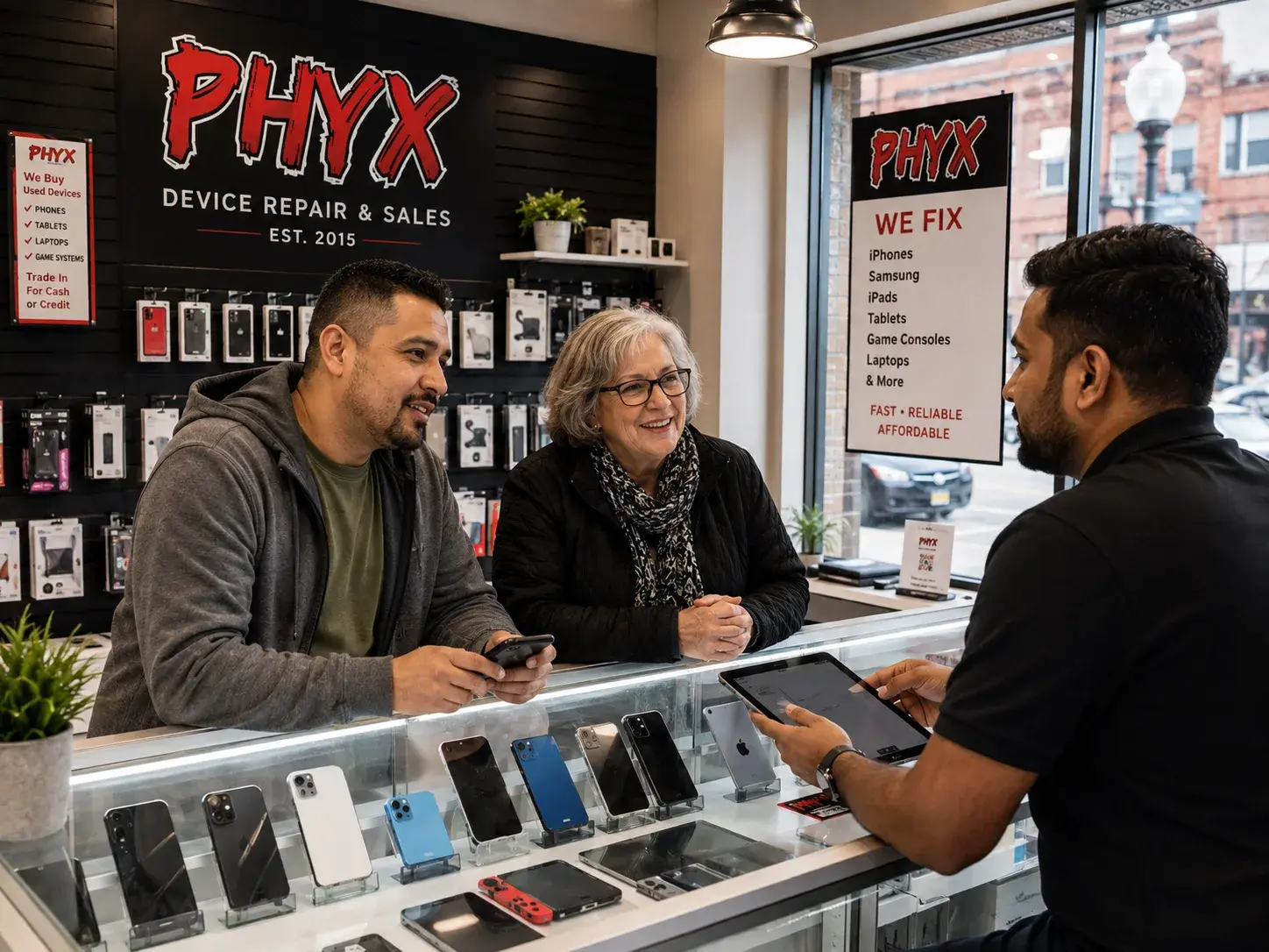 Friendly Phone Repair Shop Consultation