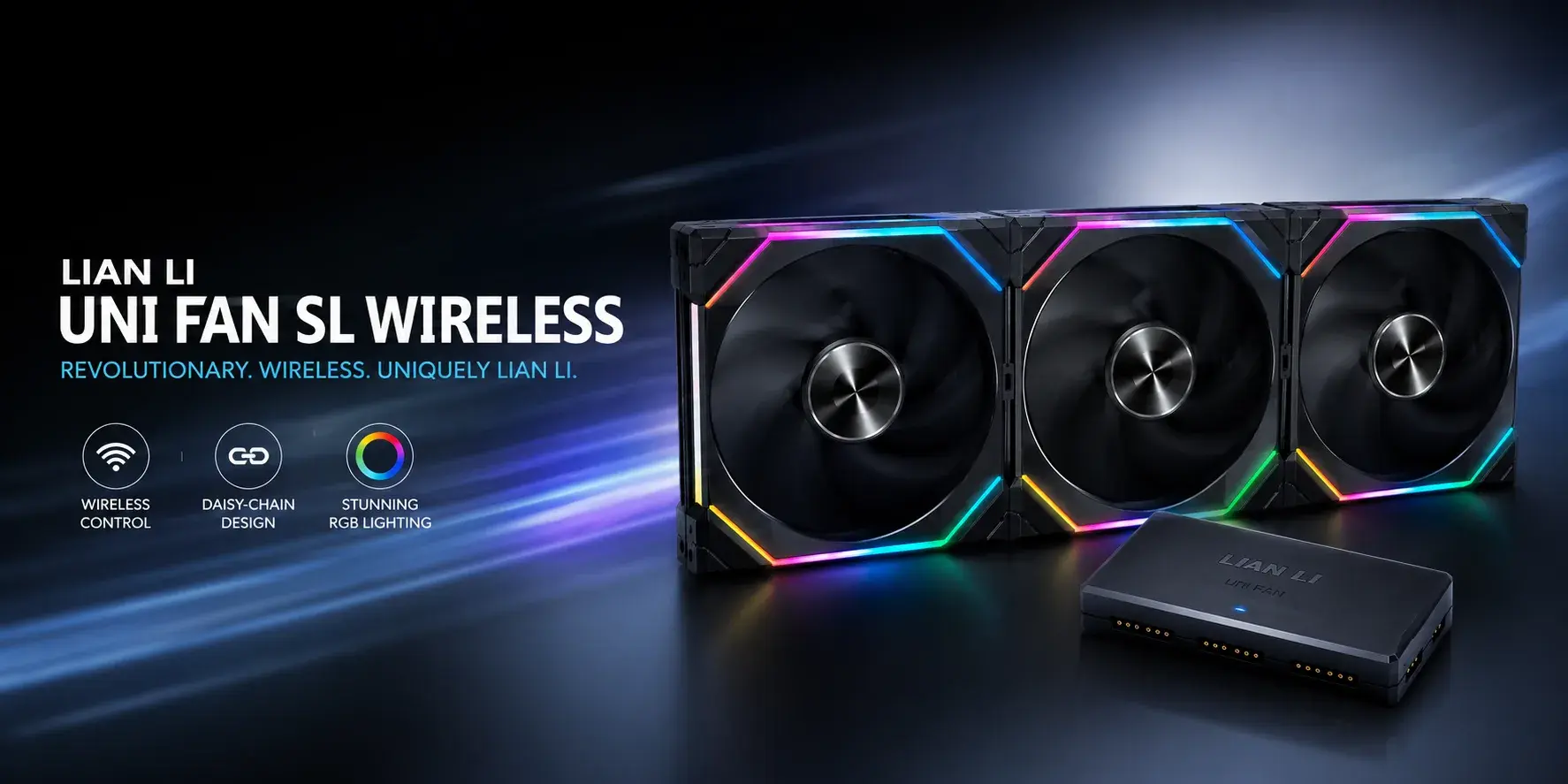 This is a set of Lian Li UNI Fan SL Wireless fans