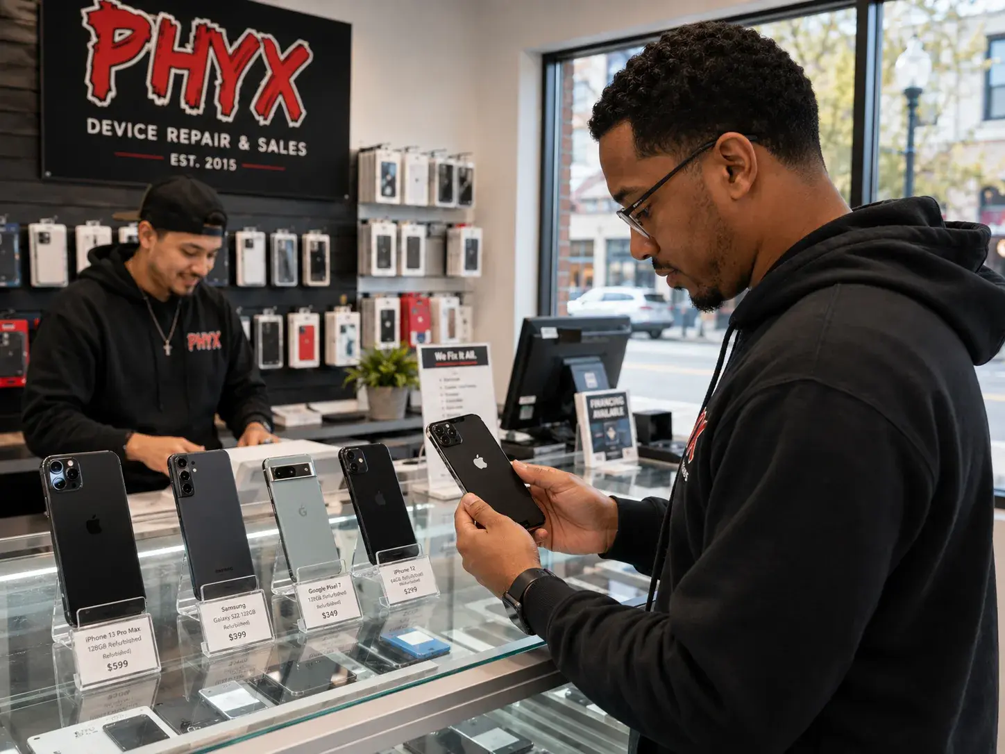 Modern Phone Repair Shop Interior