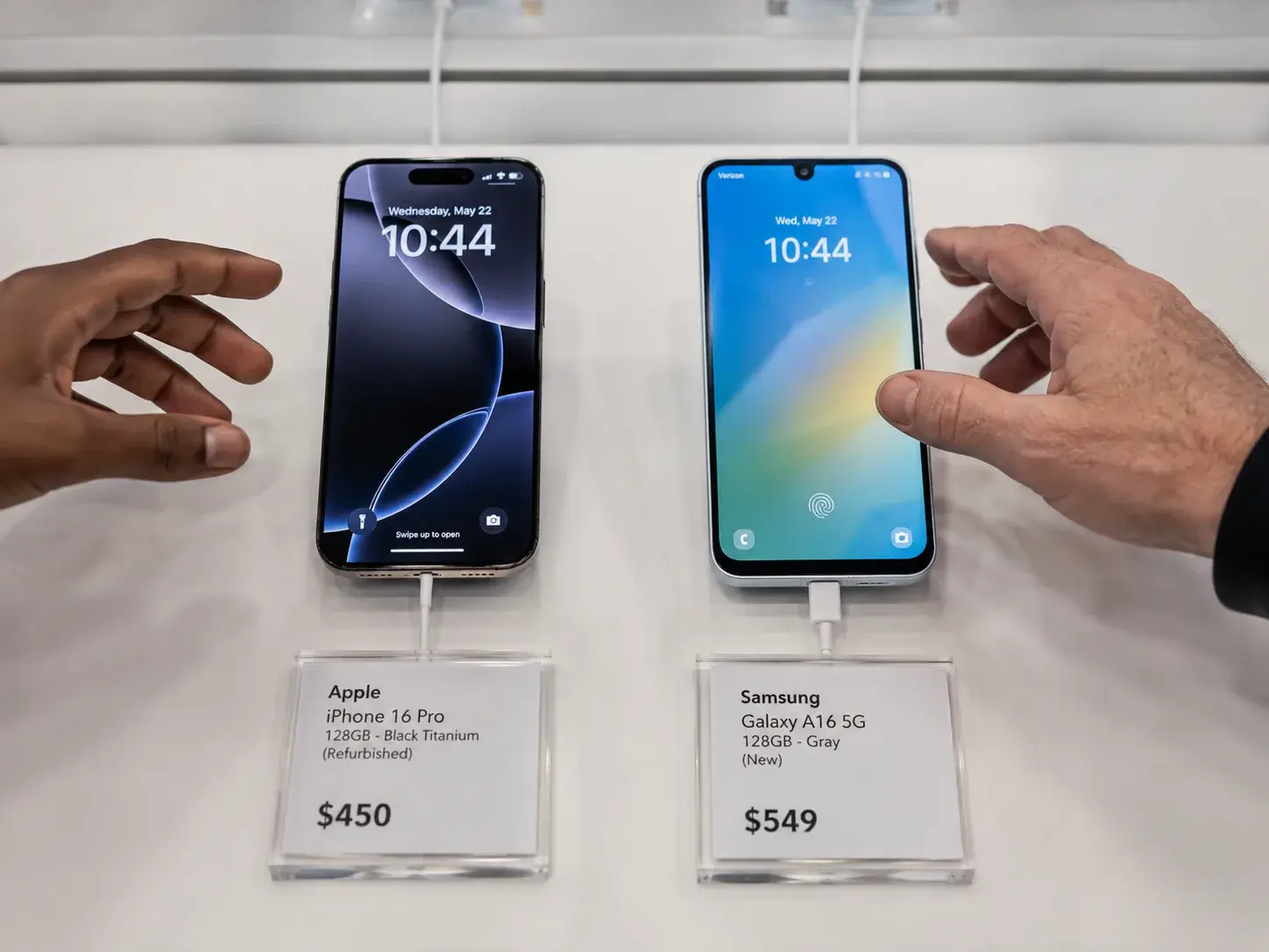 Two Phones, Two Hands, One Display